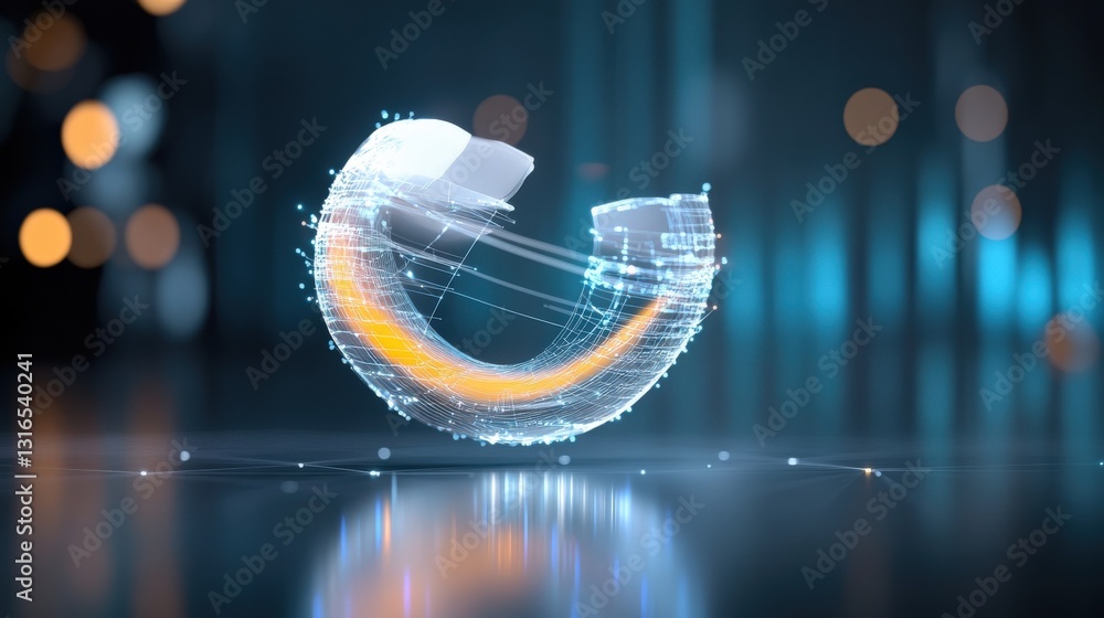 Poster dynamic digital wave animation modern studio 3d visual effect urban environment close-up view innova