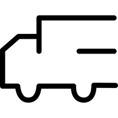Speedy Delivery Truck Rushing To Its Destination, Conveying Urgent And Reliable Service With A Bold, Minimalist Black Line Art Style