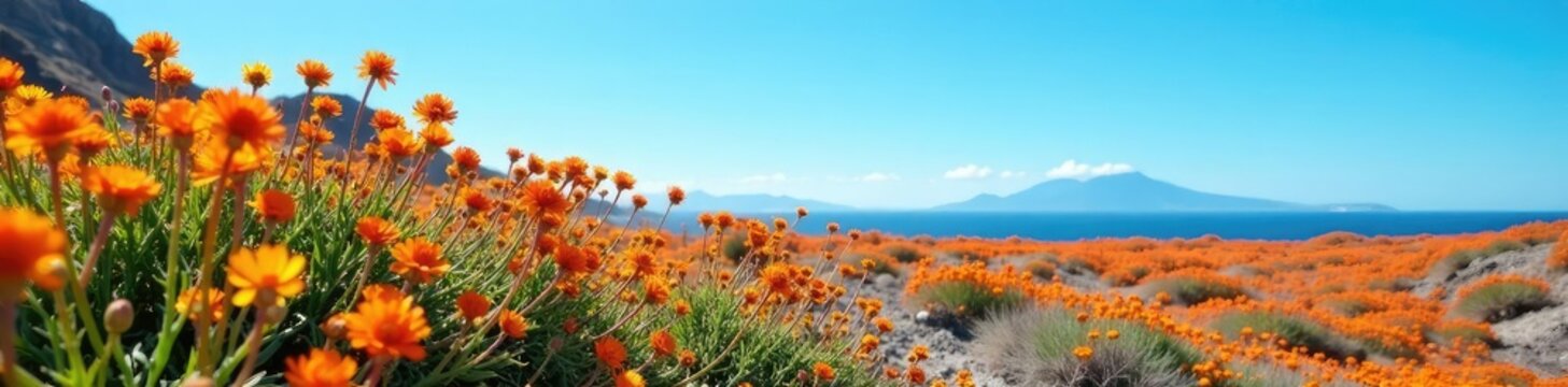 High-angle shot of Penca o tunera canaria plant against a blue sky, islandia, sky
