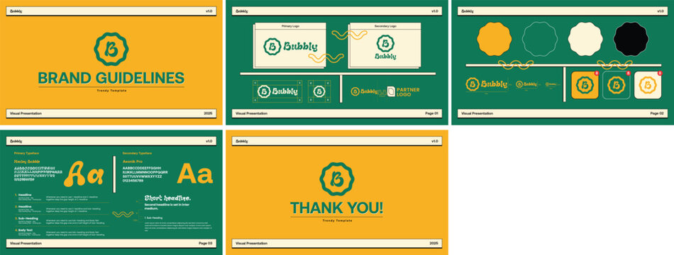 Creative Brand Guidelines template Retro Style Brand style Brand identity modern style