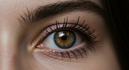 close up of a female eye, Generative AI