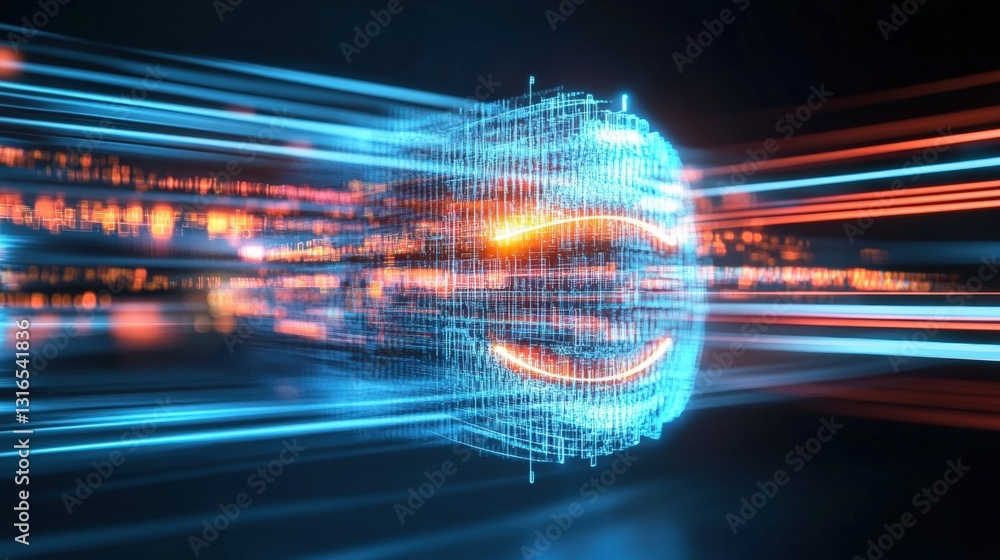 Poster dynamic digital transformation virtual realm visual concept futuristic environment abstract view inn
