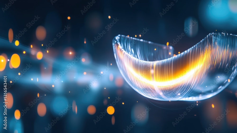 Poster innovative light wave experiment laboratory abstract art digital environment close-up view optical p