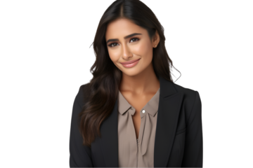 Woman Crying but Smiling – Emotional Yet Uplifting Isolated on Transparent Background