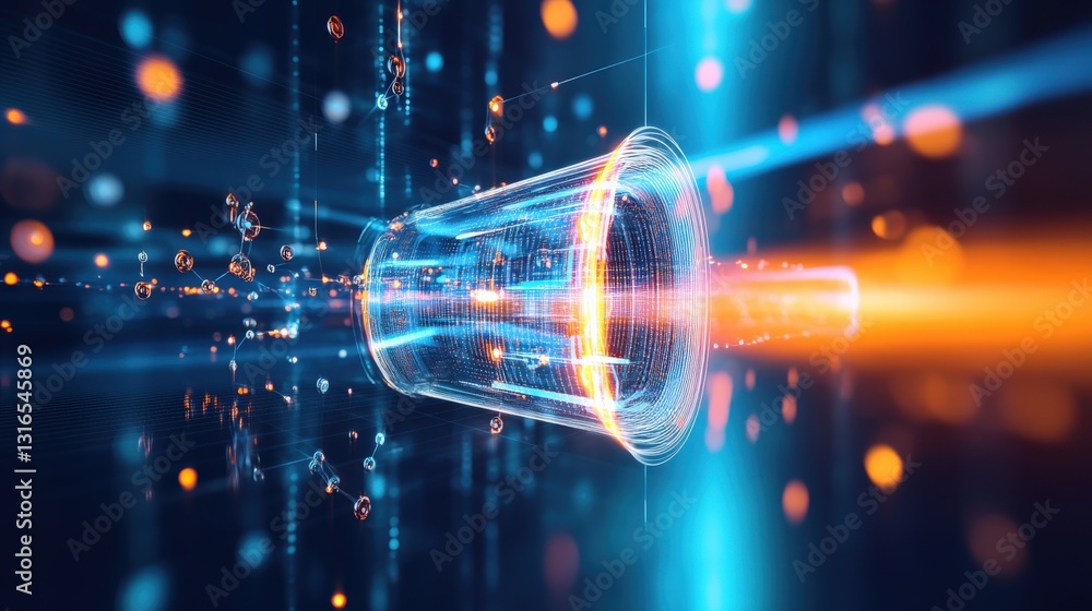 Poster dynamic energy flow visualization digital realm abstract art futuristic environment close-up view te