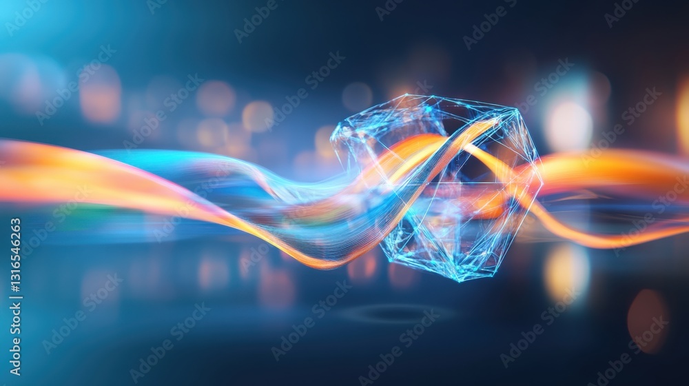 Poster dynamic abstract technology visualization digital space graphic design futuristic environment close-
