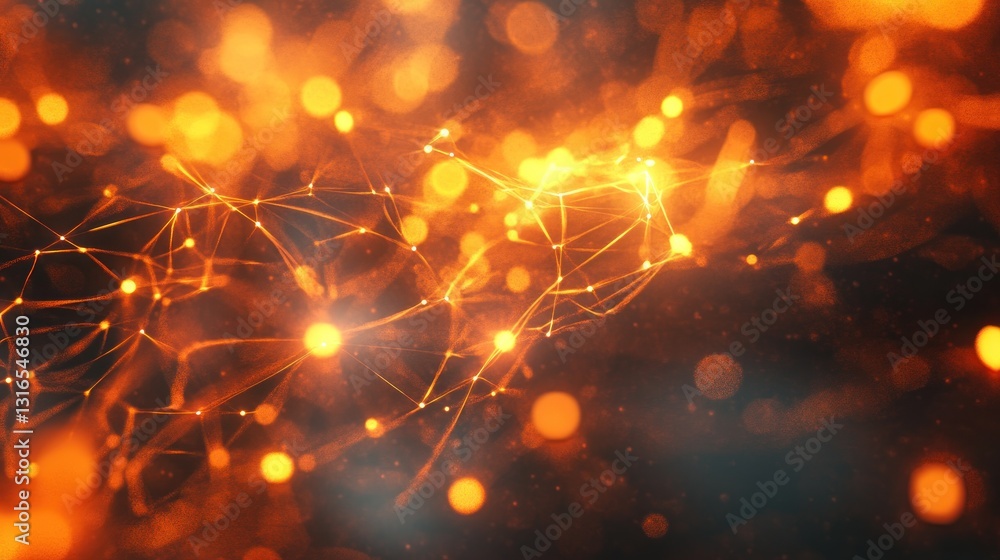 Aufkleber abstract network of glowing lines and particles