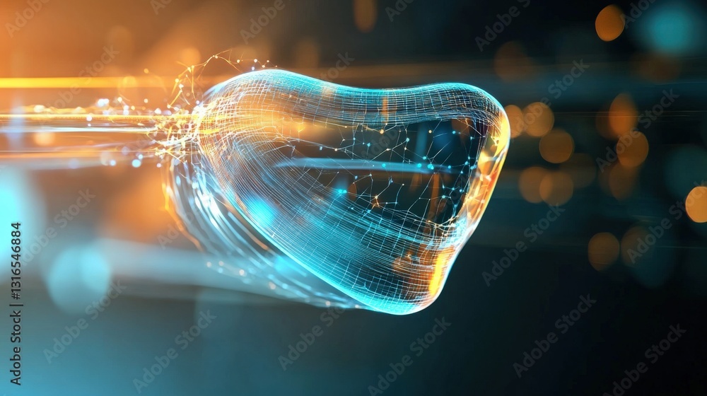 Poster dynamic energy flow visualization abstract digital realm 3d rendering futuristic environment close-u