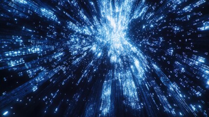 Obraz premium Abstract depiction of light trails emanating from a central point