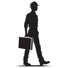 Mastermind Civil Engineer silhouette, designing the world with precision - Engineer illustration - Minimalist Engineer vector - Profession silhouette
