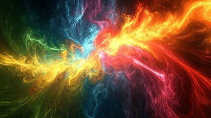 Obraz premium Swirling Vivid Ocean Wave Captured in Powerful Motion Under a Fiery Sky, Featuring a Dynamic Mix of Blue, Orange, and Yellow Hues, Showcasing Nature’s Raw Energy and Beauty