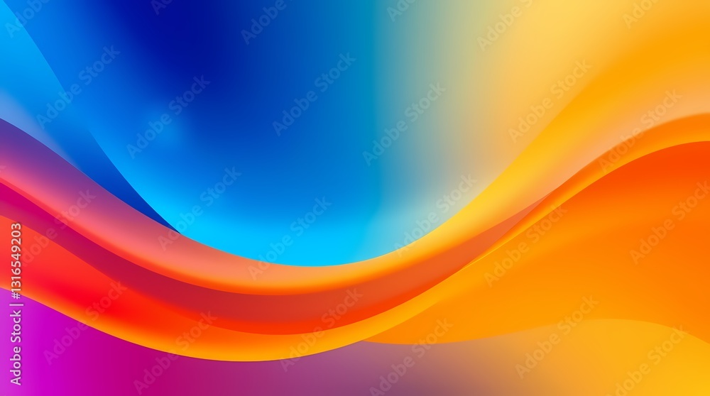 Poster abstract flow: a vibrant tapestry of colors intertwines in a seamless, fluid design, capturing the e