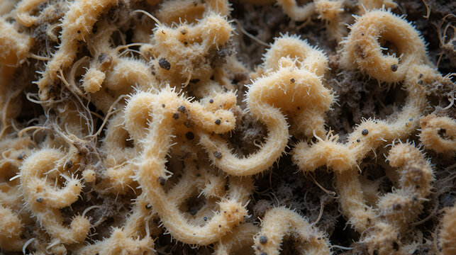 Trichophyton mentagrophytes with microconidia and spiral hyphae.