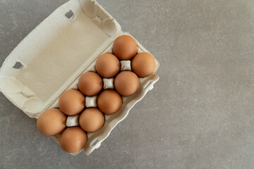 baking ingredients with eggs on kitchen counter