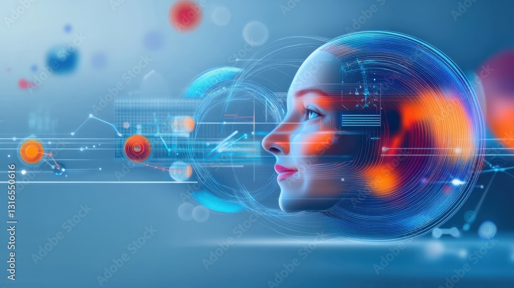 Poster innovative ai technology exploring human-machine interaction in digital environments