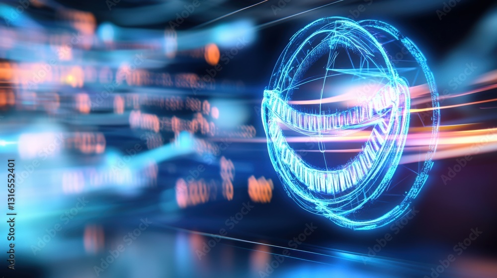 Aufkleber dynamic technology visualization virtual space digital artwork futuristic environment close-up persp