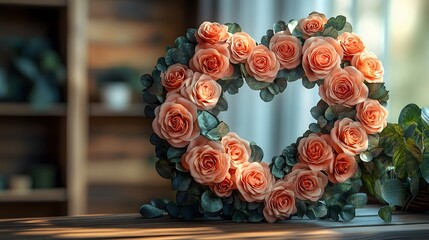 Artistic Circular Heart-Shaped Frame for Perfect Valentine's Day and Mother's Day Decor