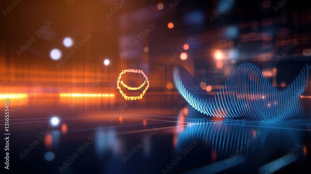 Poster dynamic visual effects showcasing futuristic technology digital studio animation high-tech environme