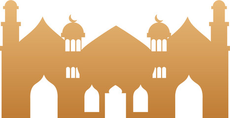 Gold Mosque Architecture Silhouette Decorative