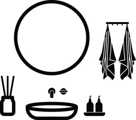 Wash basin vector outline