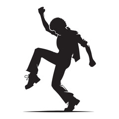Hip-Hop Groove Dancer silhouette, bringing the beat to life - Dance illustration - Minimalist Dance vector - Profession silhouette
