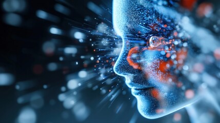 Futuristic digital transformation virtual realm abstract art cyber environment close-up view ai concept