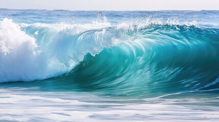 An Ocean Wave Rolling And Crashing With Foamy Water