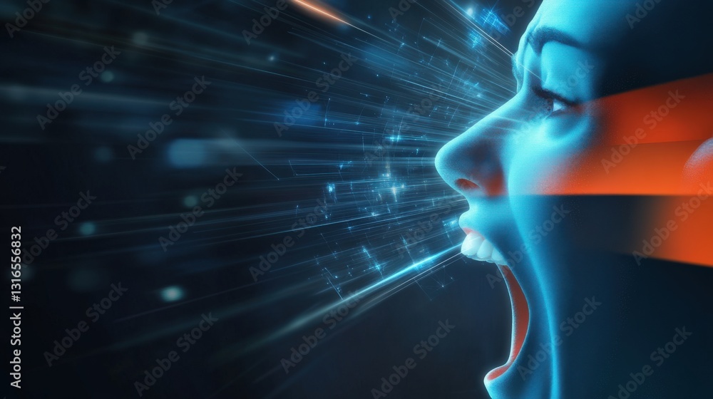 Poster dynamic expression of emotion abstract digital space graphic visualization intense environment close