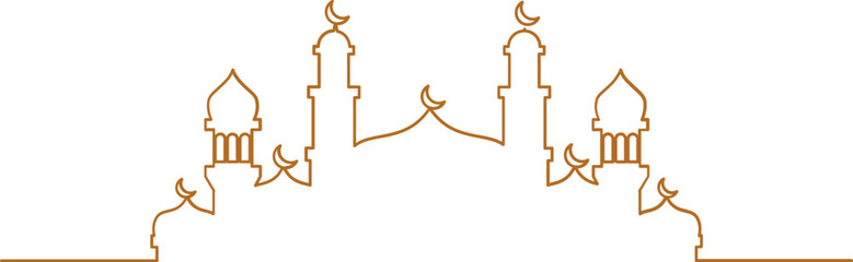 Gold Mosque Line Art