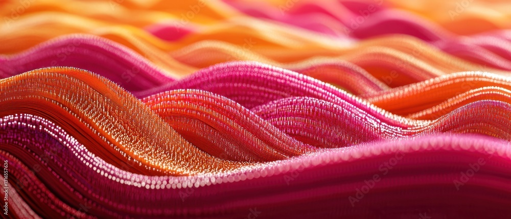Poster vibrant waves of pink and orange fabric undulate gracefully, creating a mesmerizing visual effect th