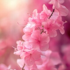 Fototapeta premium Delicate pink blossoms in soft focus