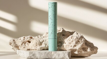 Mint Green Product on Rocks