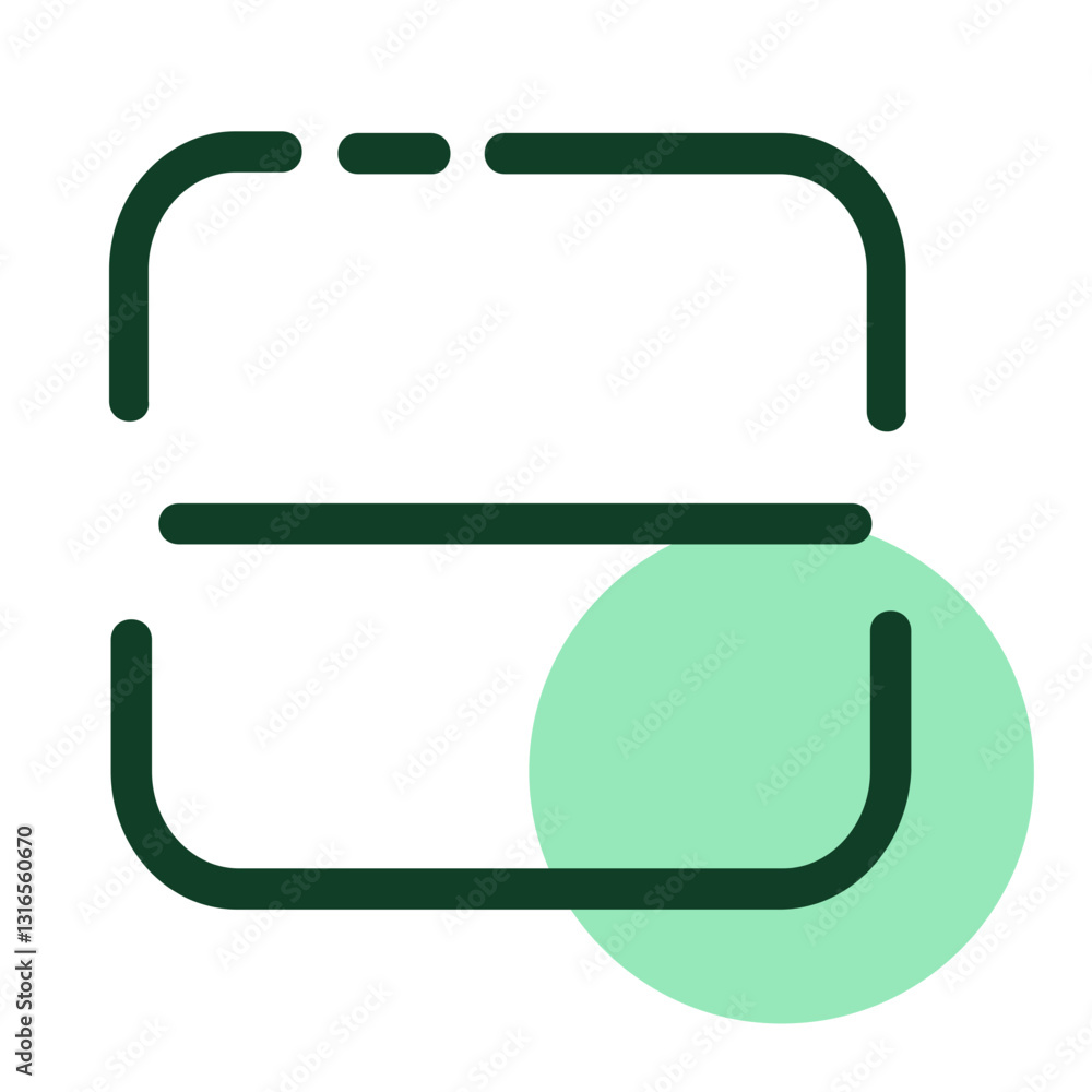 Poster a calming minimalist design showcasing a simple interface with a soft mint green circle accent and d