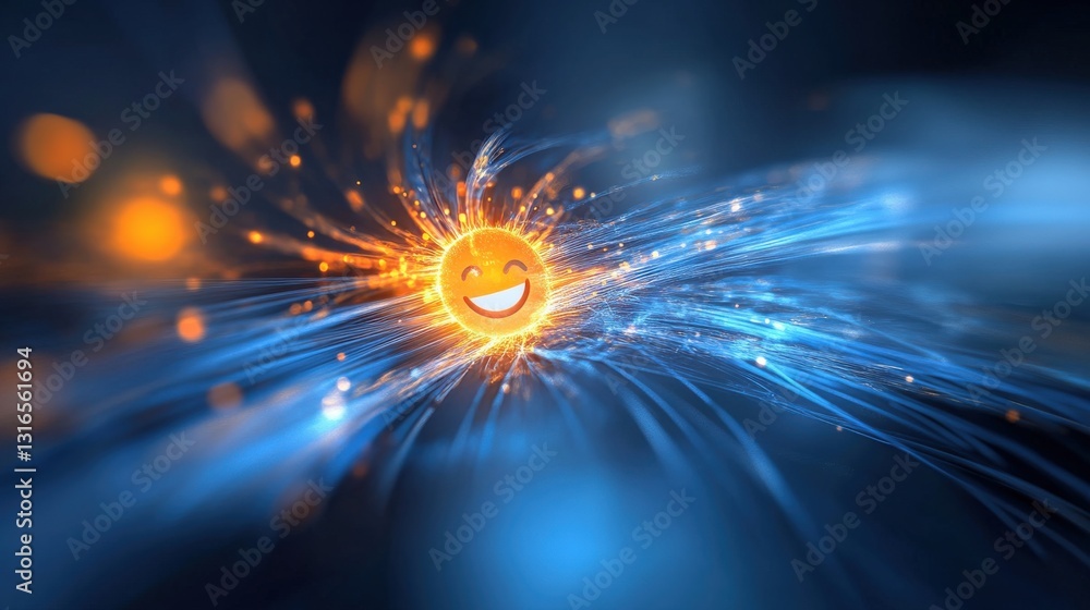 Poster joyful emotions burst digital rendering abstract art bright colors dynamic viewpoint uplifting conce