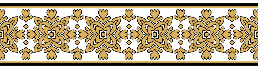 Vintage ornamental border design with ethnic pattern.