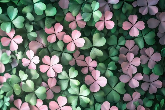 3D shamrock texture with pastel hues  