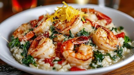 Creamy Risotto with Fresh Herbs and Lemon Zest Garnish