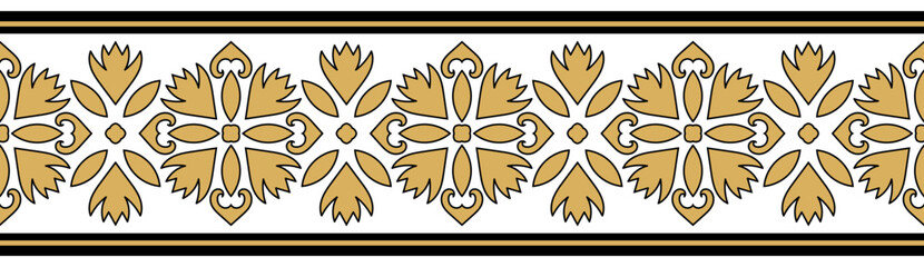 Vintage ornamental border design with ethnic pattern.