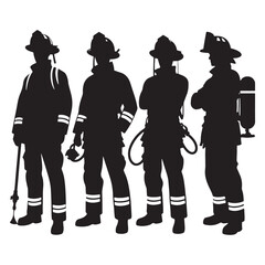 First Responder Firefighter silhouette, the backbone of emergency services - Firefighter illustration - Minimalist Firefighter vector - Profession silhouette

