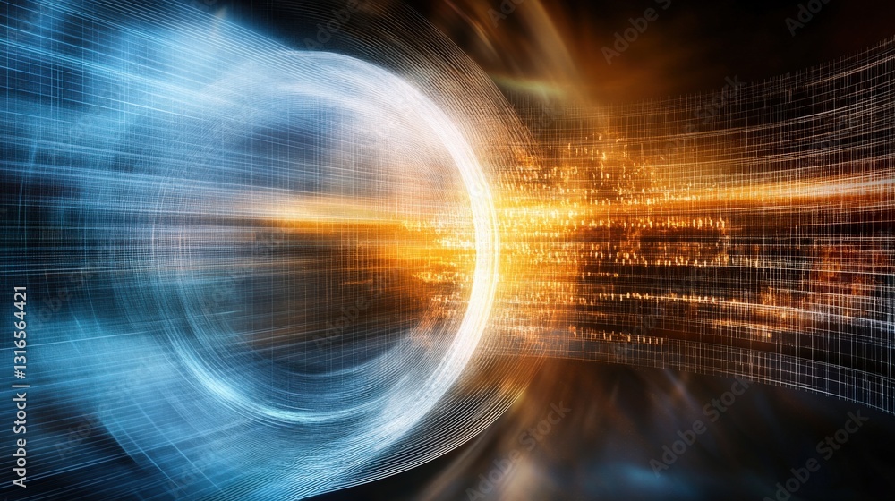 Poster dynamic light burst abstract digital space visual art futuristic environment close-up view energy co