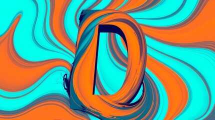 Letter D Abstract: The letter "D" is dynamically rendered against a swirling, vibrant backdrop, creating a captivating fusion of typography and abstract art.