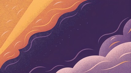 A Serene Sunset Sky, Painted In Warm Oranges And Calming Purples, Evokes A Peaceful And Dreamy Atmosphere With Textured Clouds And Subtle Light