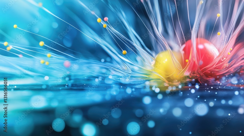 Aufkleber dynamic splash of colorful spheres abstract background digital art vivid environment close-up view e