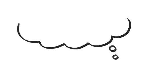 おしゃれでシンプルな手書き風の素材　もくもくのふきだし