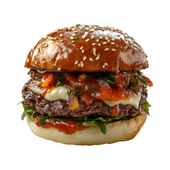 Korean Bulgogi Burger Cap Isolated on Transparent Background