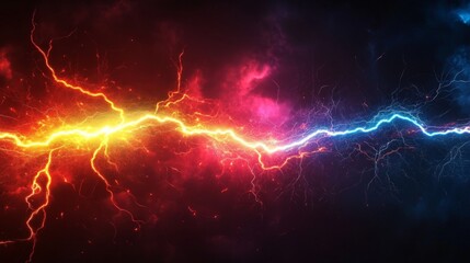 Obraz premium Abstract Digital Artwork with Flowing Wavy Lines in Vibrant Orange and Blue Colors – Dynamic and Eye-Catching Design on a Dark Background