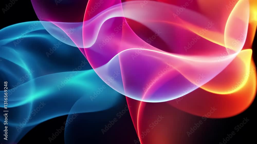 Poster dynamic abstract waves create vibrant patterns in rich shades of red and blue, dynamic abstract wave