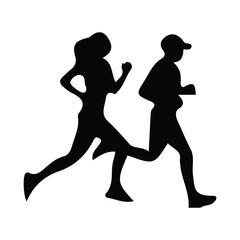 Obraz premium silhouette of running person