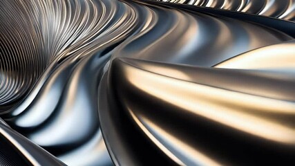 Silver and Gold Metallic Wave Abstract Background - Powered by Adobe