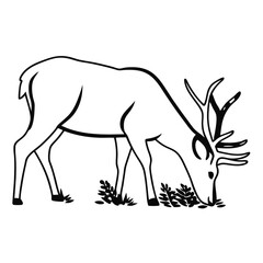 A Vector silhouette Image of a Eating plain deer  (25).eps